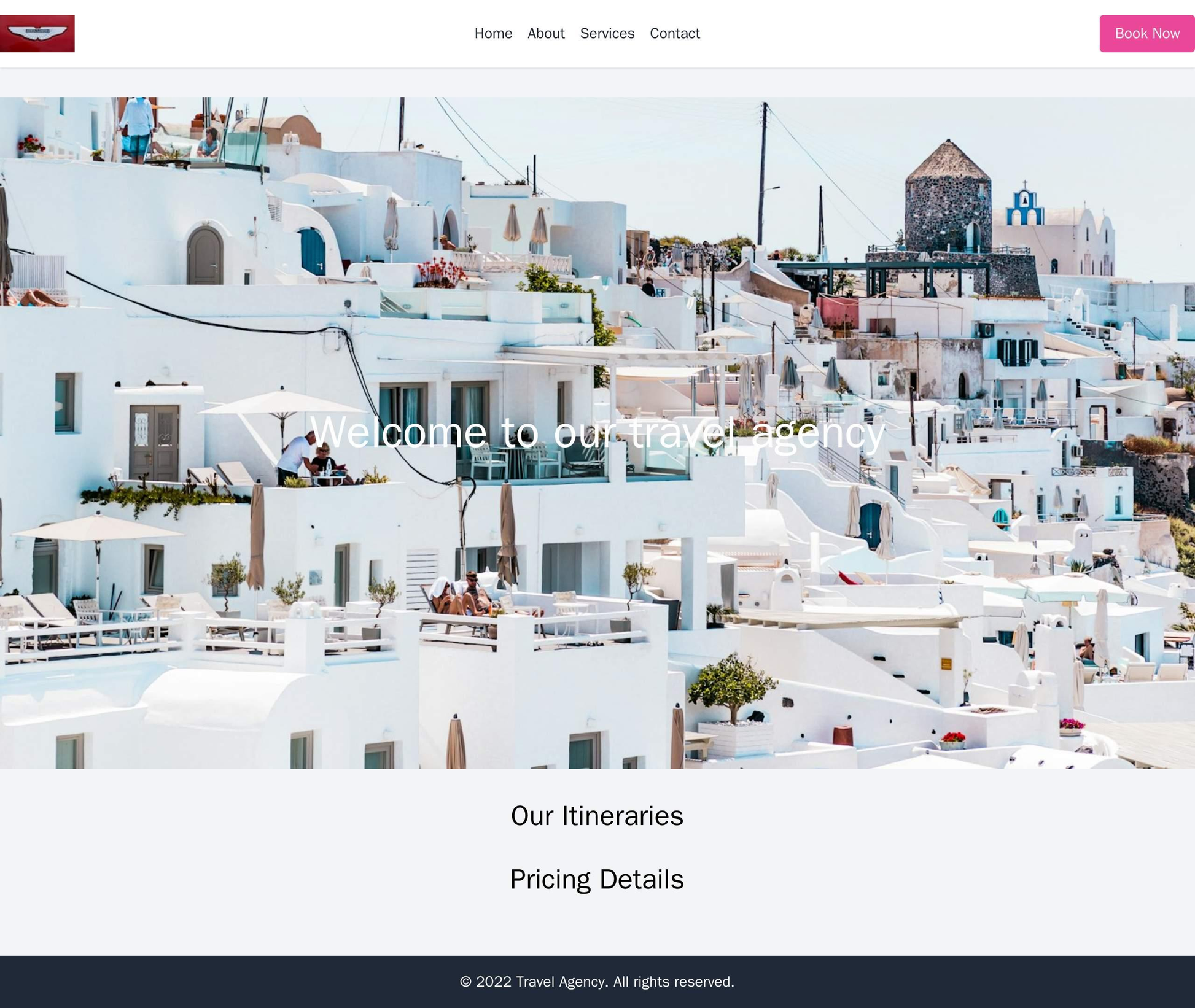 Travel Agency: A bold and visually stunning design with a full-screen background image, a centered logo, and a sticky he Web Template 738