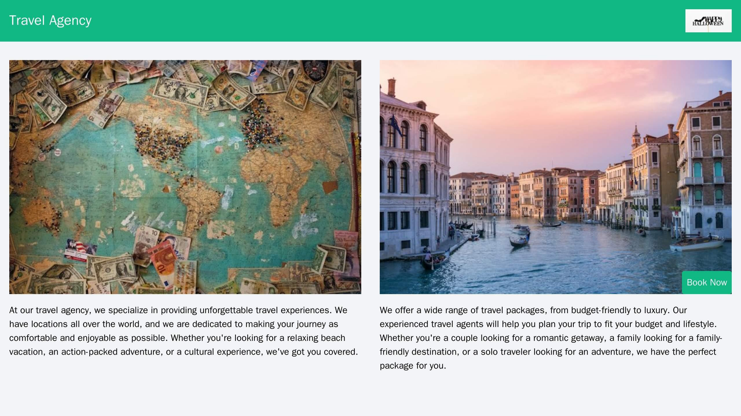 Travel Agency: A two-column design where the left column displays a map and the location of various travel destinations. Web Template 853