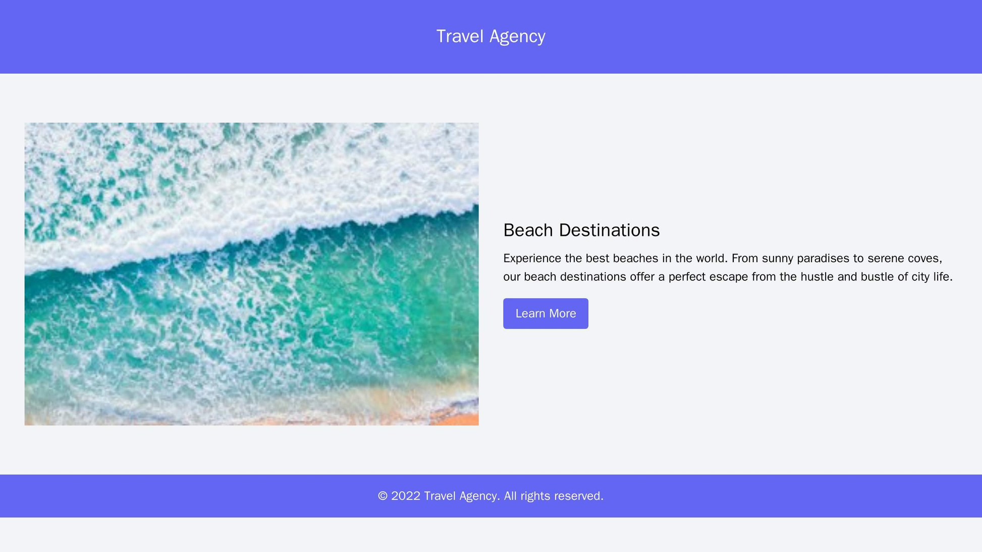 Travel Agency: A multi-column layout with vibrant colors representing different travel destinations. Each section includ Web Template 927