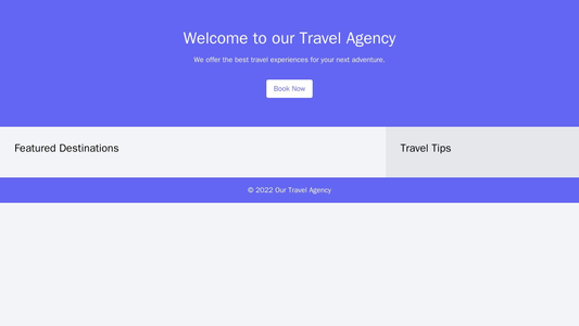 Travel Agency Site: A dynamic design with a header showing a stunning travel destination, a clear call-to-action button  Web Template 146