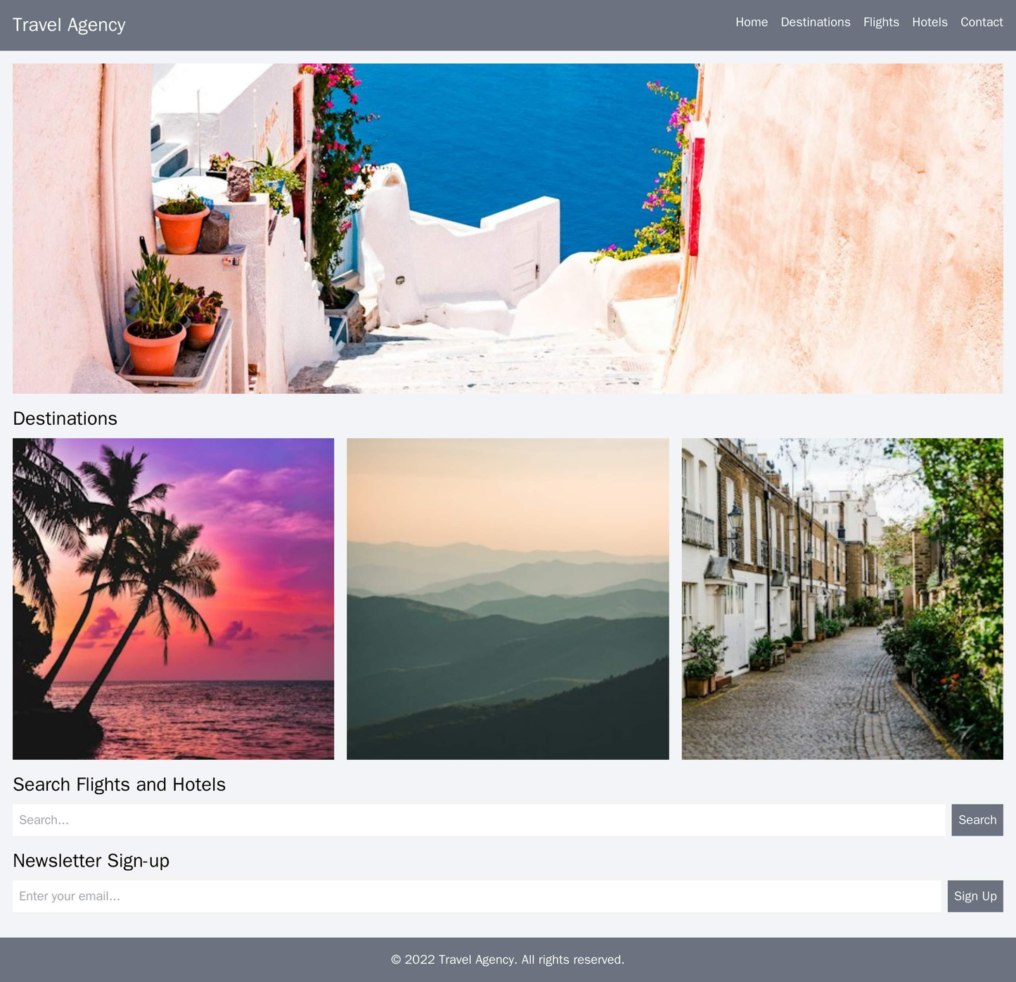 Travel Agency Website: A visually appealing design with a large banner image, a menu at the top, a grid layout for desti Web Template 648