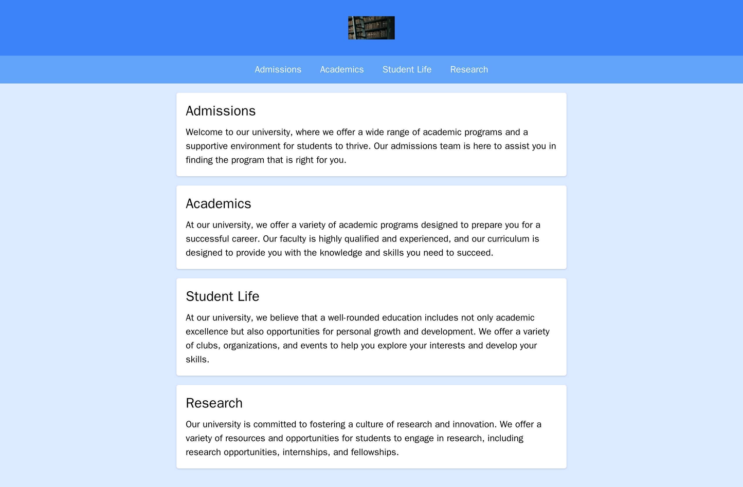 University: An academic design with a narrow, centered logo and a horizontal, text-based navigation menu at the top. The Web Template 266